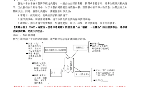 考点17名著阅读（重难讲义）（原卷版）_120中考语文全套复习_中考语文复习总复习_一轮复习资料_完2024年中考语文一轮复习讲义练习（全国通用）_第二部分：帮阅读