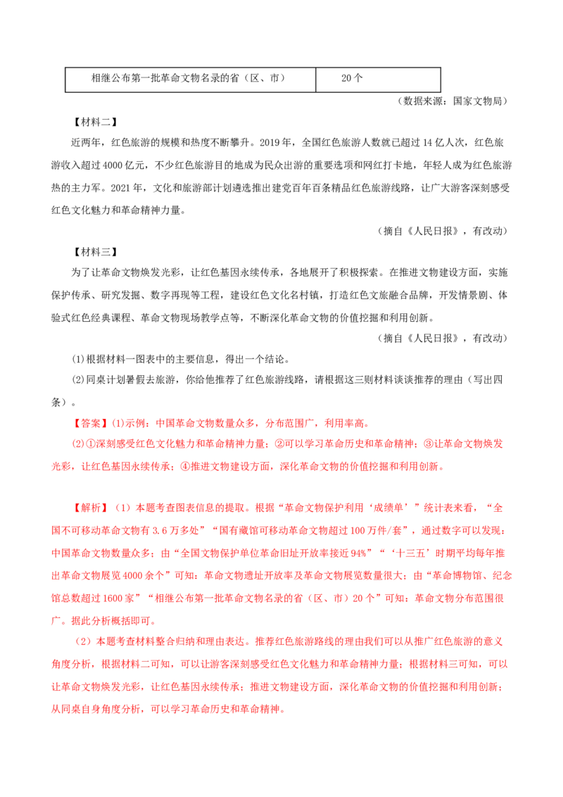 专题09综合性学习（解析版）&nbsp;_120中考语文全套复习_中考语文复习总复习_专项复习资料_完三年（2021-2023）中考语文真题分项汇编（全国通用）_解析版