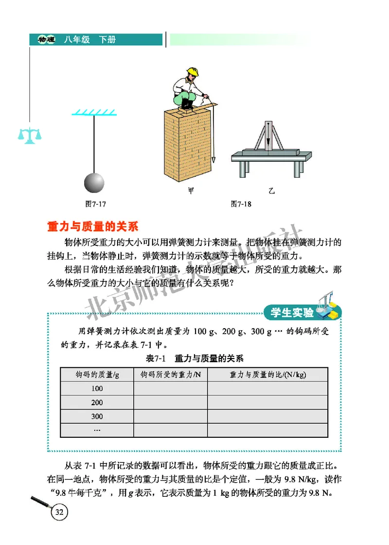 北师大8年级物理下册高清教材主编：闫金铎_4-教培资料-26年最新资料-同步更新_初中高中教资_03科三专项（进去保存报考的学科即可）_102025初中科目（全）电子教材