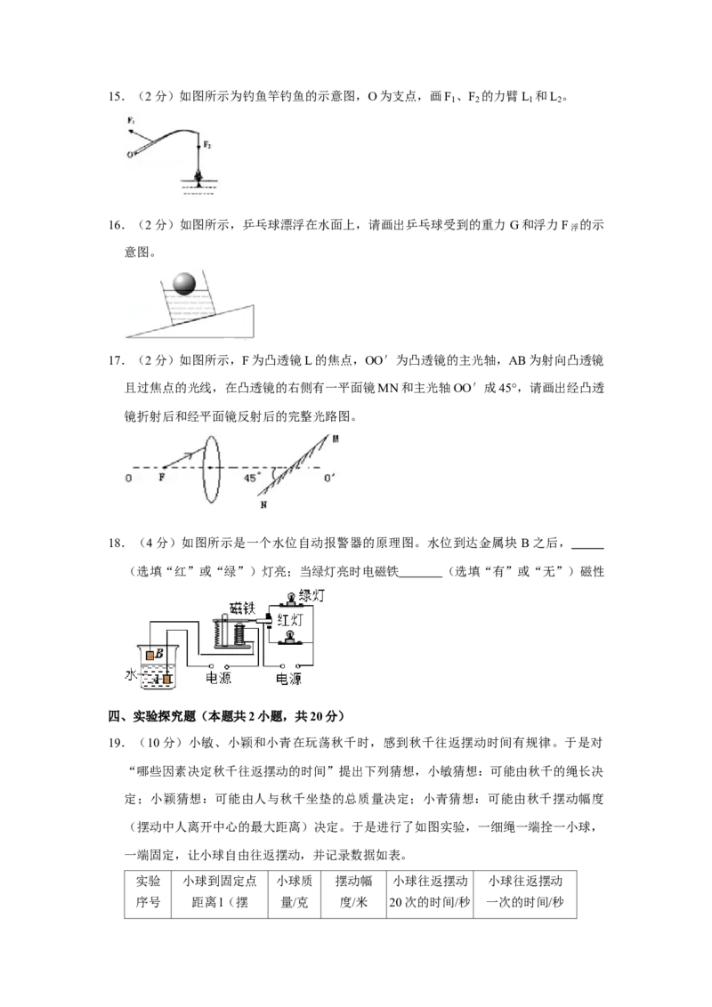 2018年甘肃省武威、白银、定西、平凉、酒泉、临夏州、张掖、金昌、陇南中考物理试题（原卷版）_中考真题_4.物理中考真题2015-2024年_地区卷_甘肃省