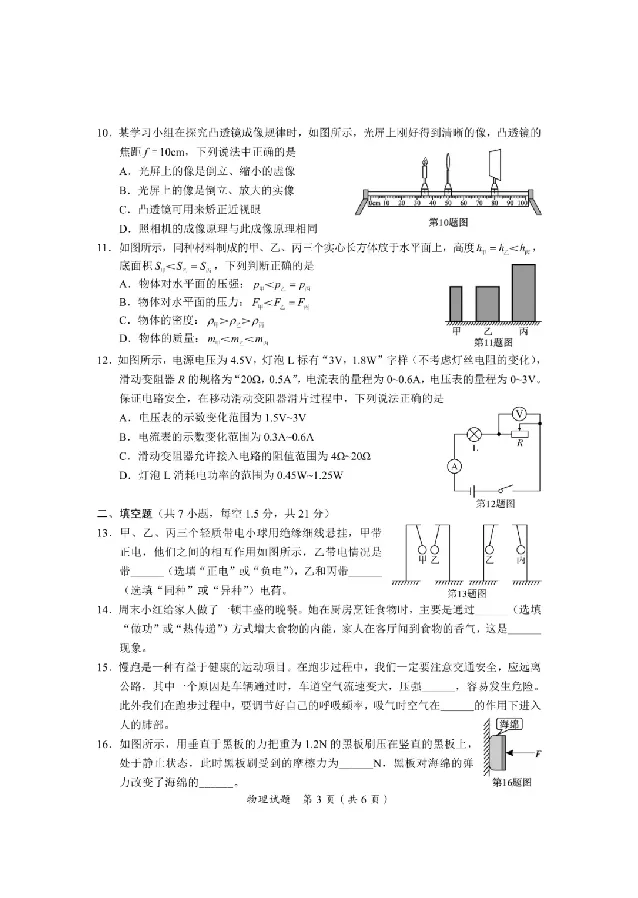 2025广安中考物理真题及答案_2025全国各地《中考真题试卷及答案》_2025广安中考真题及答案