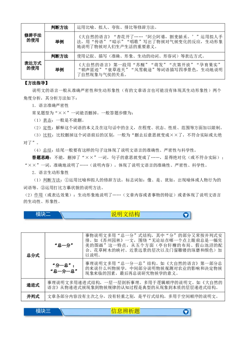 考点16说明文阅读高频考点（二）（六大题型总梳理）（解析版）（全国通用）_120中考语文全套复习_中考语文复习总复习_一轮复习资料_考点练_教师版（含答案解析）