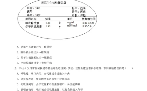 2019年四川省绵阳市中考生物真题及答案_中考真题_8.生物中考真题2015-2024年_地区卷_四川省_四川绵阳生物16,19,20.21