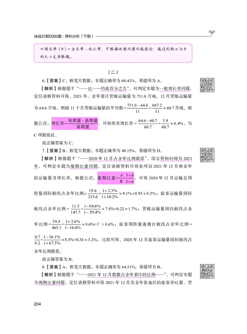 公务员考试辅导用书&middot;决战行测5000题资料分析（下册）2025版_26吉林考备考资料包_11省考刷题包_04决战行测5000题_行测5000题2024年6月版次