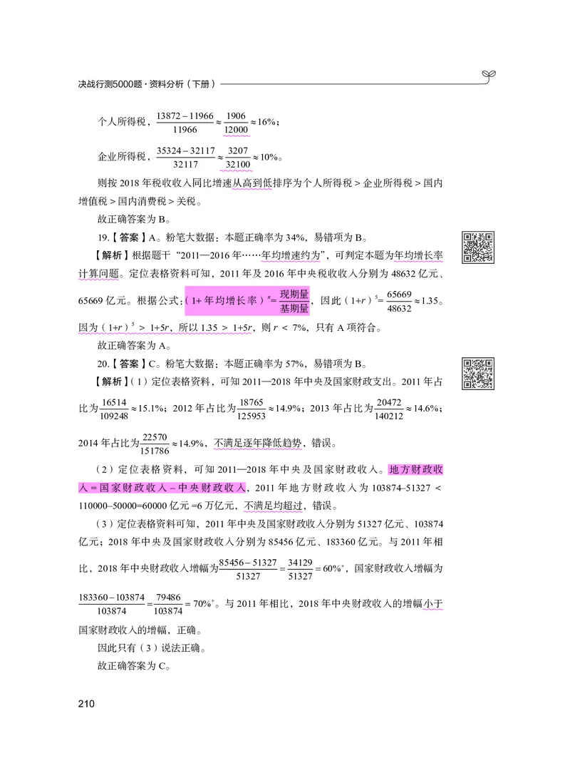 公务员考试辅导用书&middot;决战行测5000题资料分析（下册）2025版_26吉林考备考资料包_11省考刷题包_04决战行测5000题_行测5000题2024年6月版次