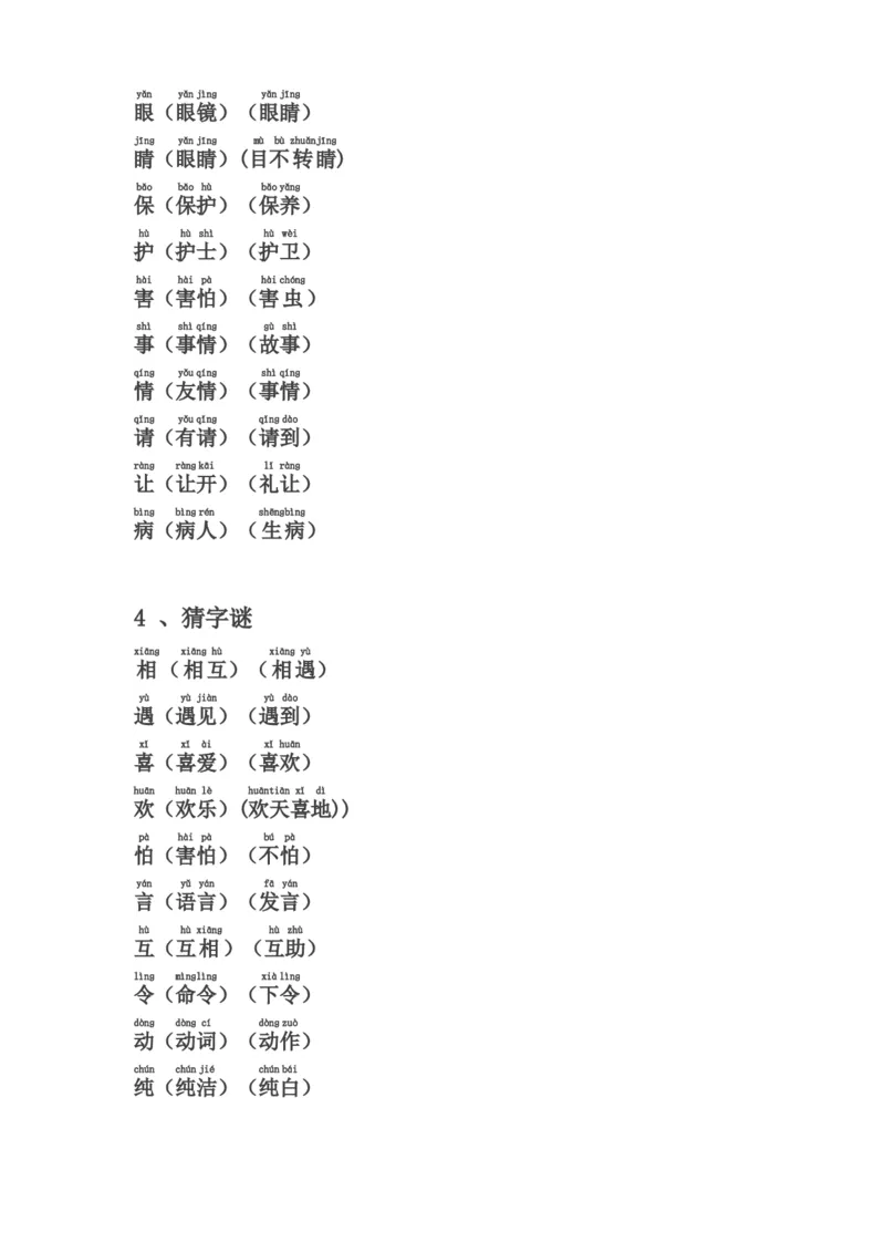 全册生字表组词(含注音声调全)_一年级上下册资料_一年级上语数英上下册学习资料_3-6-2、小学一年级语文下册_统编、部编、人教（语文全国统一只有一个版）_1、知识点总结_专项-字词句子