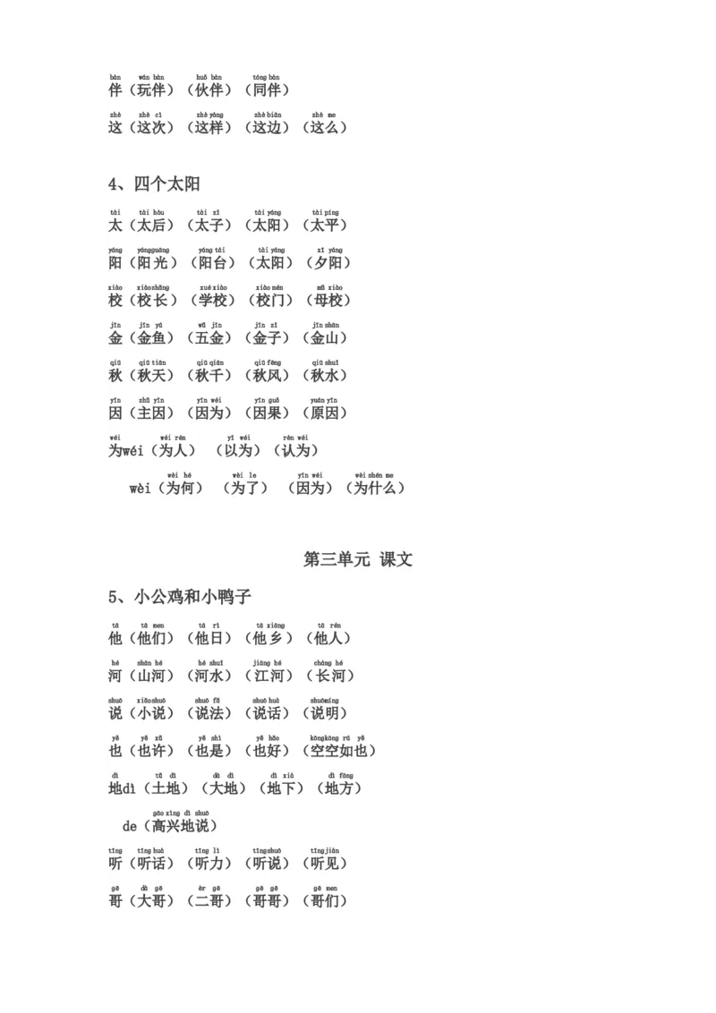 全册生字表组词(含注音声调全)_一年级上下册资料_一年级上语数英上下册学习资料_3-6-2、小学一年级语文下册_统编、部编、人教（语文全国统一只有一个版）_1、知识点总结_专项-字词句子