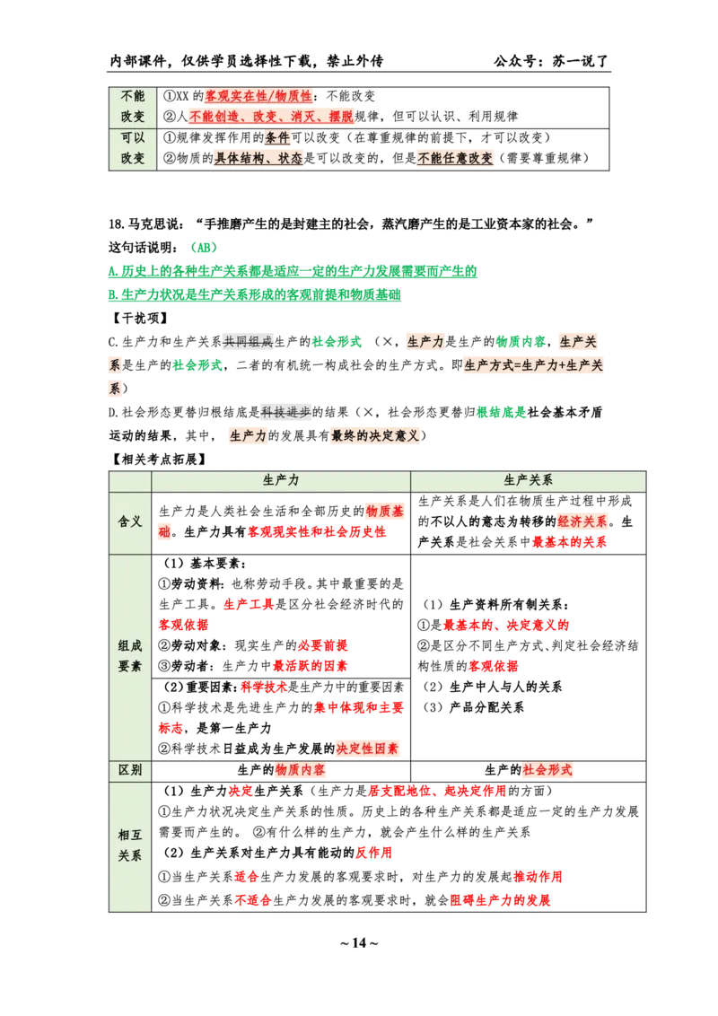 25八套卷：选择题速背笔记（第一套）_2026考公资料_（49）政治理论合集_政治理论合集_2025考研政治pdf（笔记）_00.肖八笔记合集_01.苏一《八套卷》选择题速背笔记