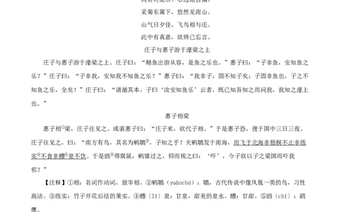 专题28庄子与惠子游于濠梁之上（解析版）（全国通用）_120中考语文全套复习_中考语文复习总复习_专项复习资料_完备战2024年中考语文之文言文讲义练习（全国通用）_答案解析版