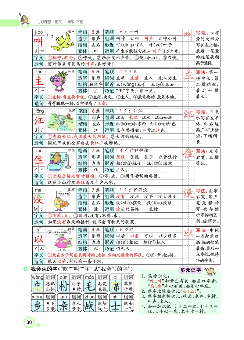 课堂全解小学语文1年级下学生用书（课堂全解）_一年级上下册资料_小学一年级学习资料-25年更新版_1-02、小学一年级语文下册_3-6-2-2、练习题、作业、专项、试卷_部编（人教）版