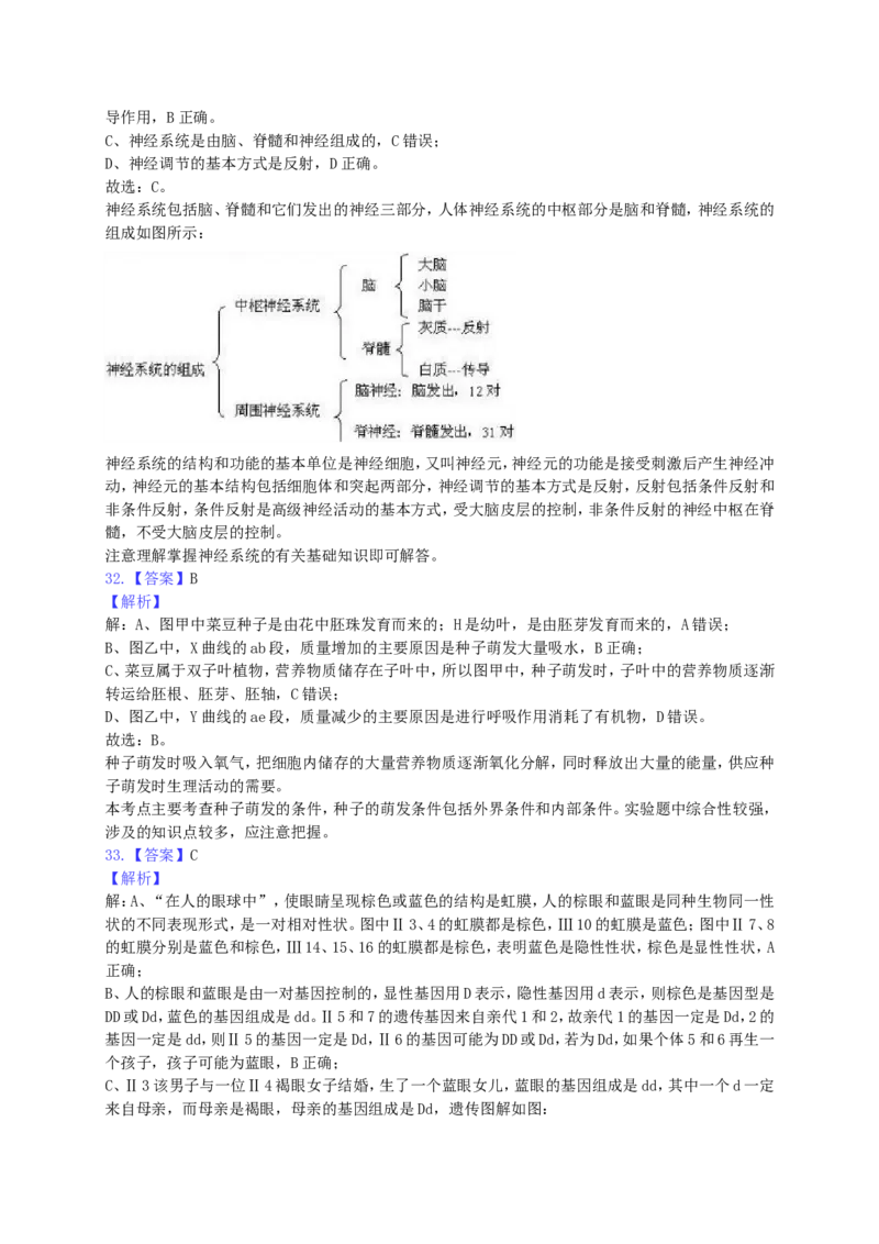 2019年山东青岛初中生物学业考试题及答案_中考真题_8.生物中考真题2015-2024年_地区卷_青岛生物