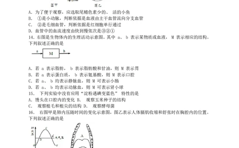 2019年山东青岛初中生物学业考试题及答案_中考真题_8.生物中考真题2015-2024年_地区卷_青岛生物
