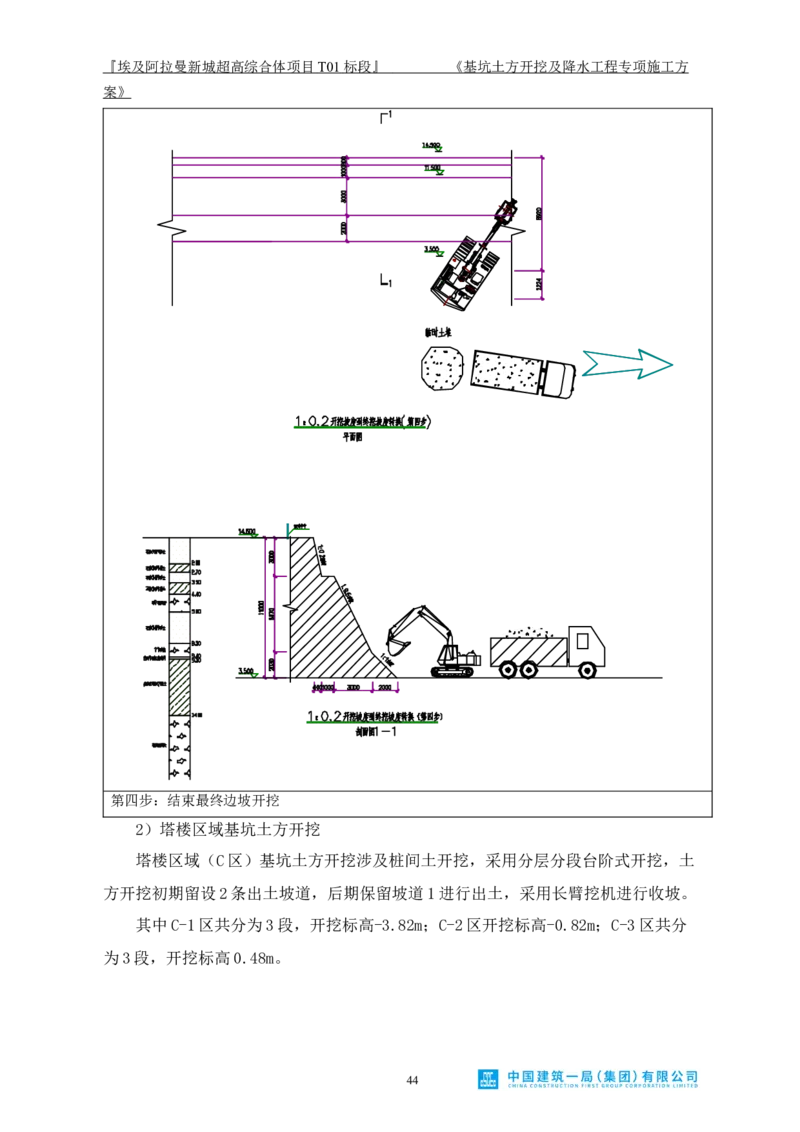 基坑土方开挖及降水工程专项施工方案_2021-2023年优秀施组方案_施工方案_埃及阿拉曼标志塔项目-基坑土方开挖及降水工程专项施工方案_1、施工方案