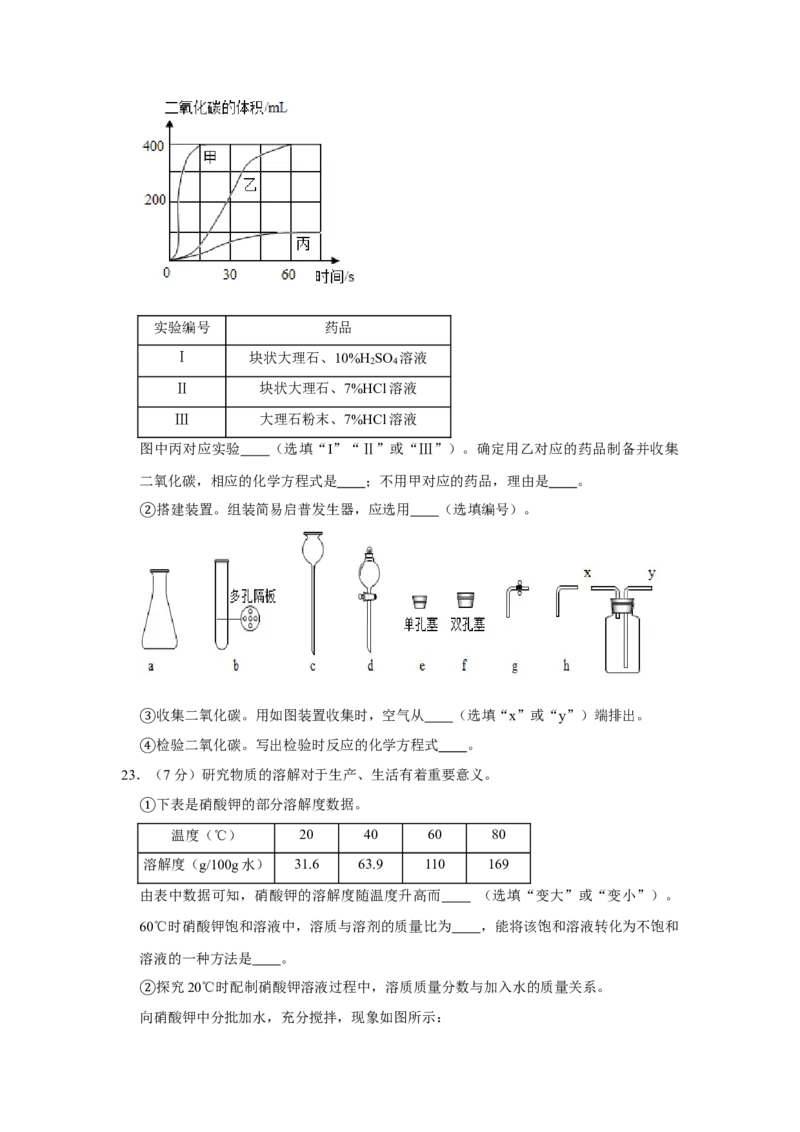 2019年上海市中考化学试题及答案_中考真题_5.化学中考真题2015-2024年_地区卷_上海中考化学08-21