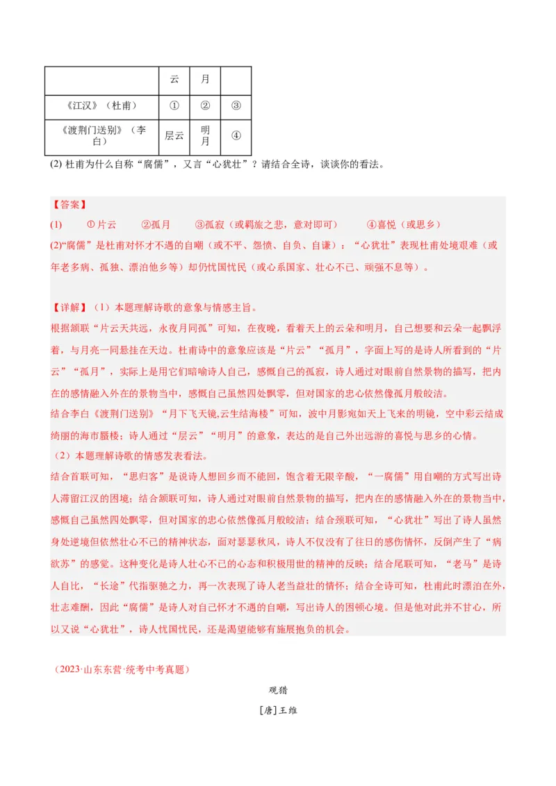 专题06古诗鉴赏（第03期）解析版）_120中考语文全套复习_中考语文复习总复习_专项复习资料_完2023年中考语文真题分项汇编（全国通用）_第03期