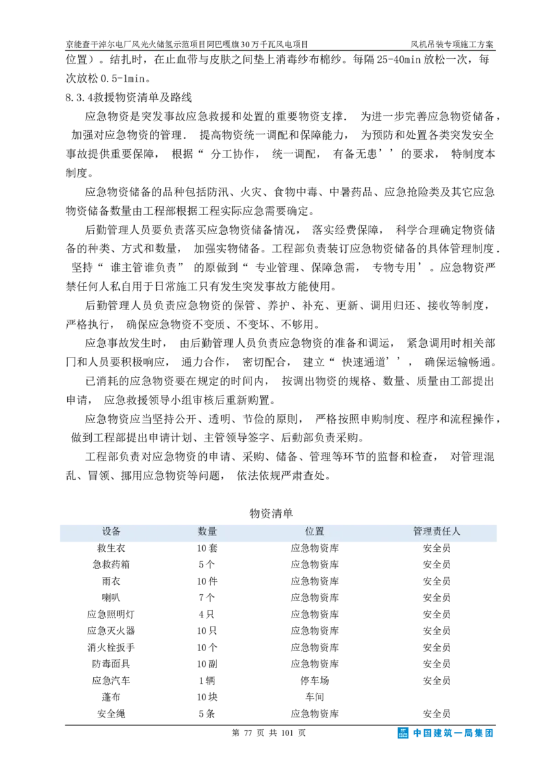 京能查干淖尔电厂风光火储氢示范项目风机吊装专项施工方案(最终)_2021-2023年优秀施组方案_施工方案_京能阿巴嘎旗30万千瓦风电项目风机吊装专项施工方案_1、施工方案