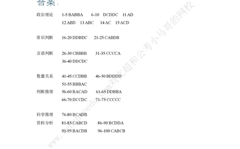 第3套答案及简版解析（2025年广东行测模拟题）&mdash;&mdash;文超教育_2026考公资料_（08）刘文超&威猛公考（阿里木江）_2025合集_最新2025多省联考299全程班（含广东）&mdash;文超教育&威猛公考⭐⭐⭐