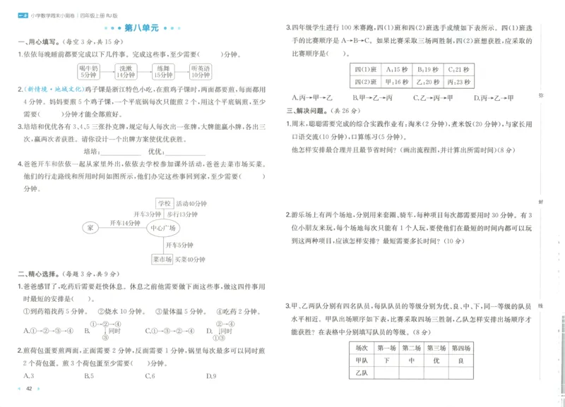 试卷_2025秋《一本周末测试小卷》人教数学1-6_一本周末小测卷数学RJ4上