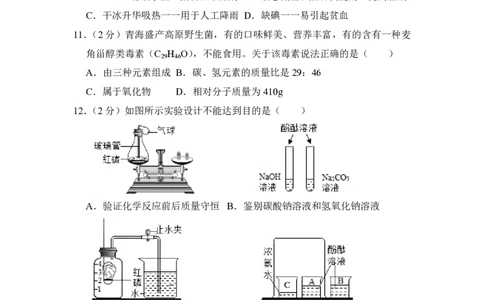 2018年青海省中考化学试卷（省卷）（含解析版）_中考真题_5.化学中考真题2015-2024年_地区卷_青海化学10-21_PDF版（赠送）