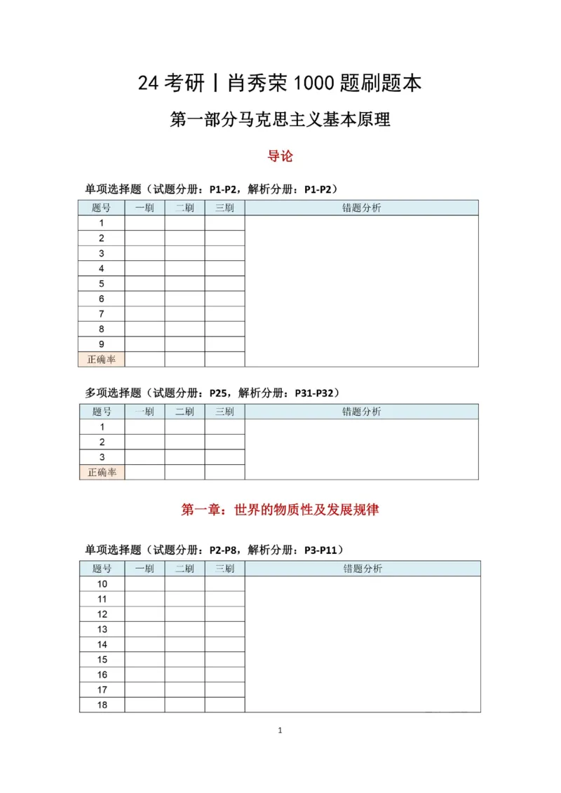 24考研肖秀荣1000题刷题本马原_2026考公资料_（49）政治理论合集_政治理论合集_2025考研政治pdf（笔记）_肖秀荣考研政治_24肖秀荣_24考研肖秀荣1000题刷题本+答案速查表