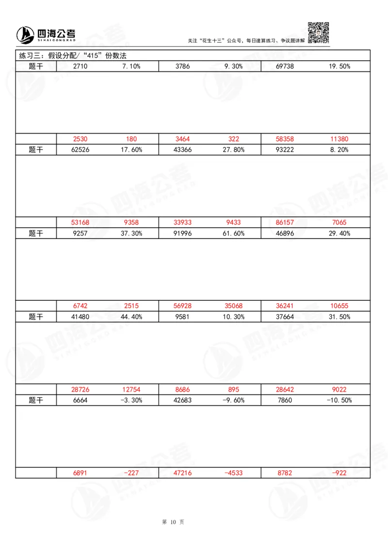 39期无过程版答案_2026考公资料_花生十三合集_（96）申论全勤全返、速算训练营、数量刷题营_速算训练营（39期-43期）_39期速算训练营