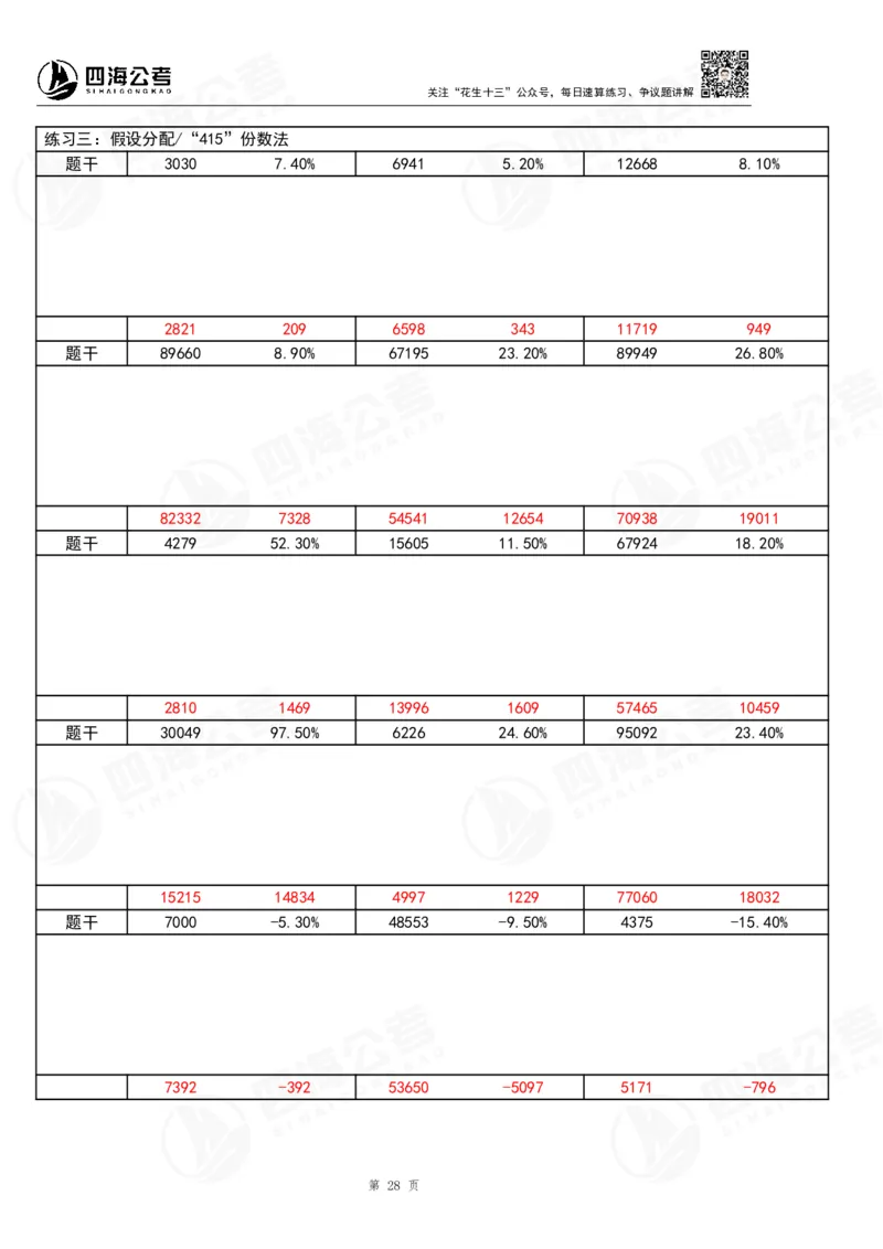 39期无过程版答案_2026考公资料_花生十三合集_（96）申论全勤全返、速算训练营、数量刷题营_速算训练营（39期-43期）_39期速算训练营