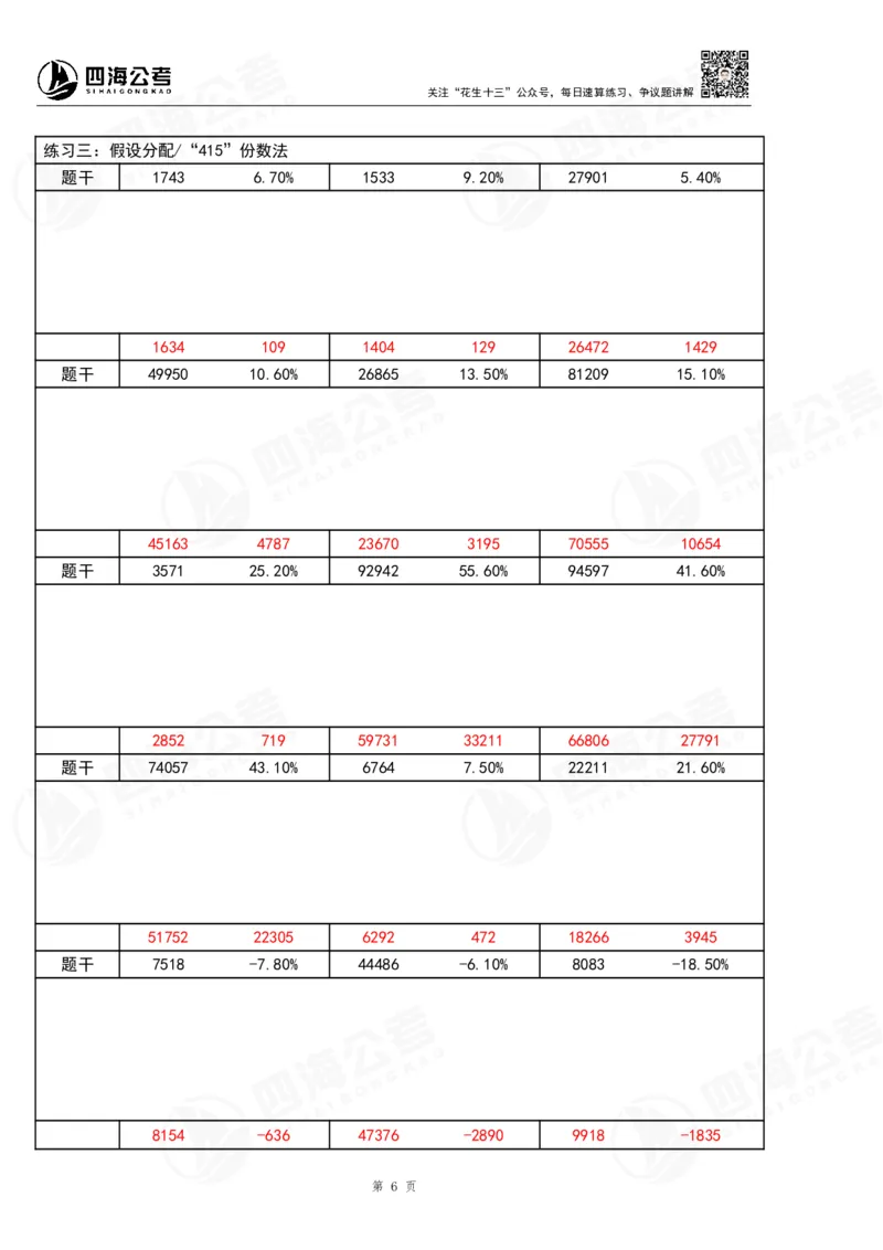 39期无过程版答案_2026考公资料_花生十三合集_（96）申论全勤全返、速算训练营、数量刷题营_速算训练营（39期-43期）_39期速算训练营