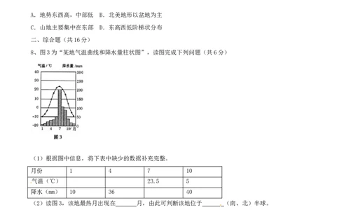 2017年甘肃省武威、白银、定西、平凉、酒泉、临夏州、张掖中考地理试卷（原卷版）_中考真题_9.地理中考真题2015-2024年_地区卷_甘肃省_甘肃武威地理中考真题（2015年-2022年）