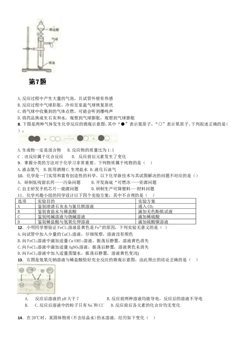 2018年淄博市化学中考试题及答案_中考真题_5.化学中考真题2015-2024年_地区卷_山东省_山东淄博化学10-21