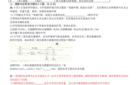 2018年淄博市化学中考试题及答案_中考真题_5.化学中考真题2015-2024年_地区卷_山东省_山东淄博化学10-21