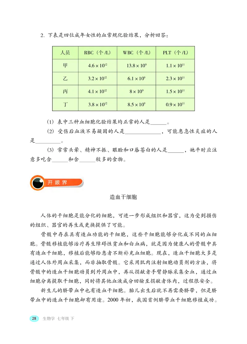 冀少版7年级生物下册高清教材_4-教培资料-26年最新资料-同步更新_初中高中教资_03科三专项（进去保存报考的学科即可）_02科三专项（笔记真题思维导图教学设计版本二）