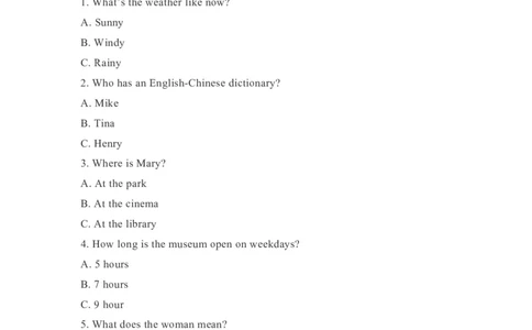 2019年浙江省台州市中考英语试题(原卷版)_中考真题_3.英语中考真题2015-2024年_地区卷_浙江省_台州中考英语10-22缺20