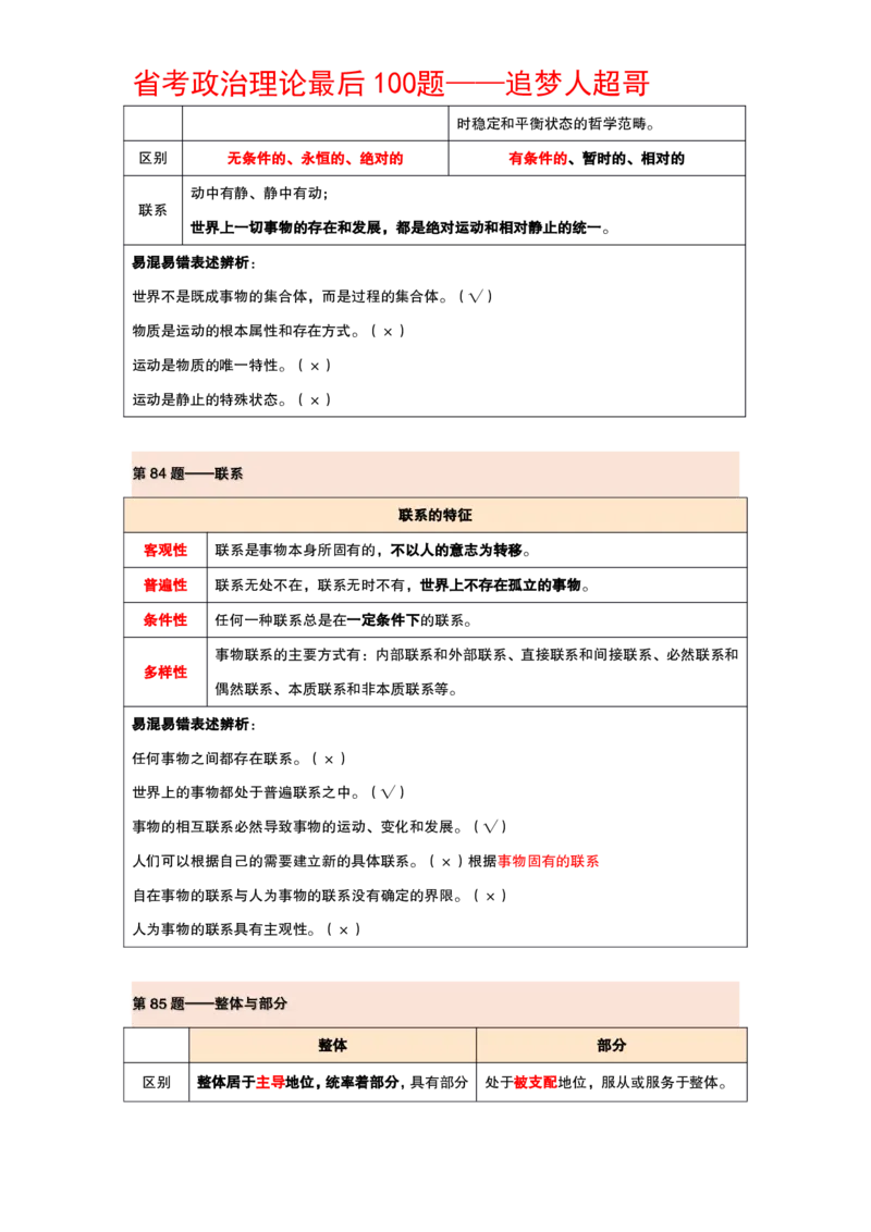 纯背诵版政治理论考前100题_2026考公资料_（05）超格_行测申论2025超格合集(行测&申论&政治理论)_政治理论2025超哥政治理论200题+100题CG