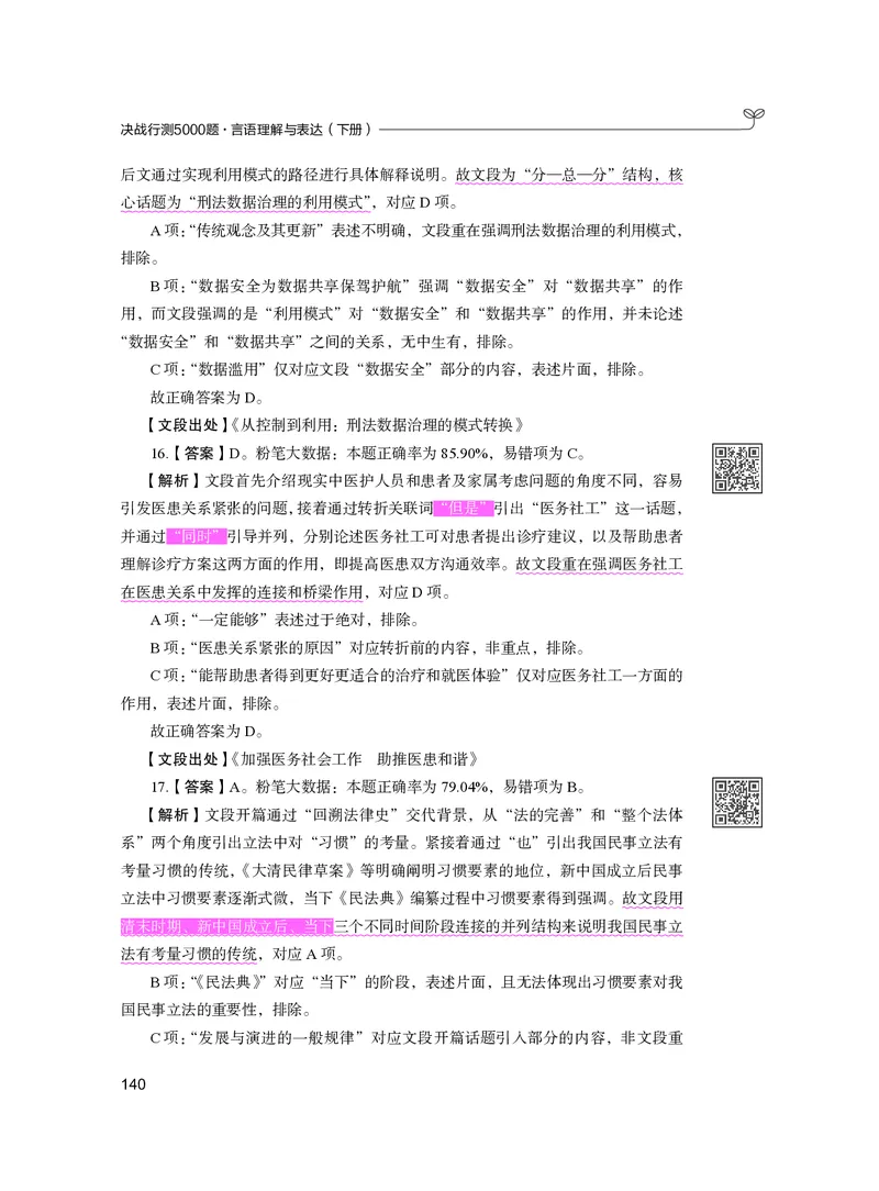 公务员考试辅导用书&middot;决战行测5000题（言语理解与表达）（下册）2025版_26吉林考备考资料包_11省考刷题包_04决战行测5000题_行测5000题2024年6月版次