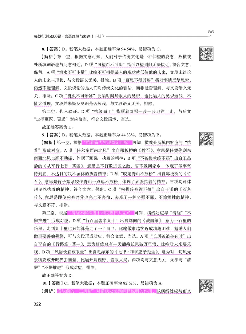 公务员考试辅导用书&middot;决战行测5000题（言语理解与表达）（下册）2025版_26吉林考备考资料包_11省考刷题包_04决战行测5000题_行测5000题2024年6月版次