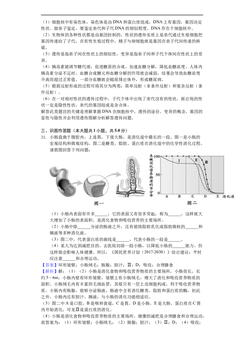 2018年德州市中考生物真题试题(解析版)_中考真题_8.生物中考真题2015-2024年_地区卷_山东省_山东德州生物11-20