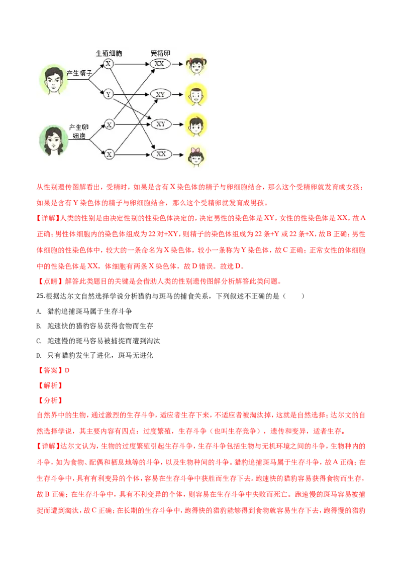 2018年广西省柳州市中考生物试题（解析）_中考真题_8.生物中考真题2015-2024年_地区卷_广西省_柳州生物2016-2020