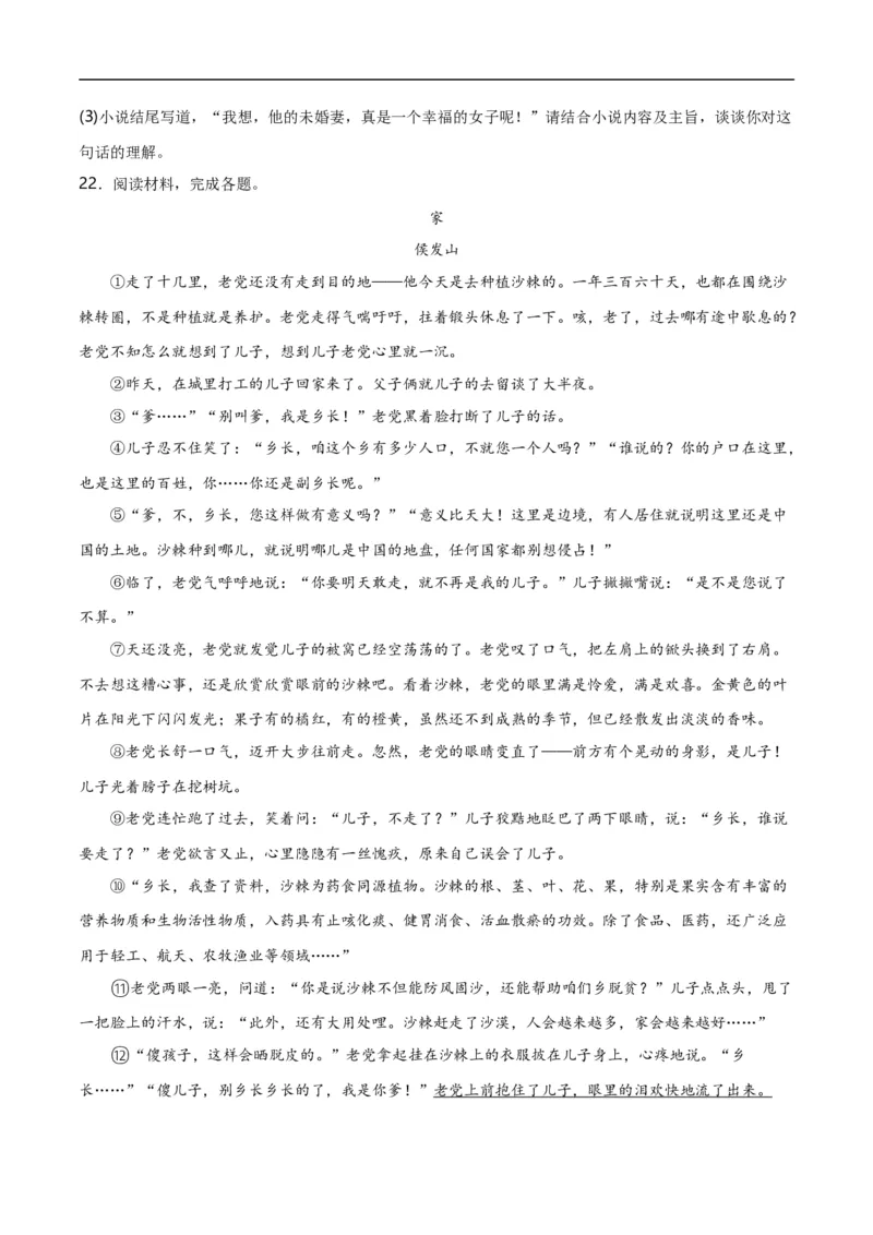 第12关：小说阅读（原卷版）_120中考语文全套复习_中考语文复习总复习_一轮复习资料_完2024年中考语文一轮复习讲义+练习（全国通用）_配套题型专练（原卷版+解析版）