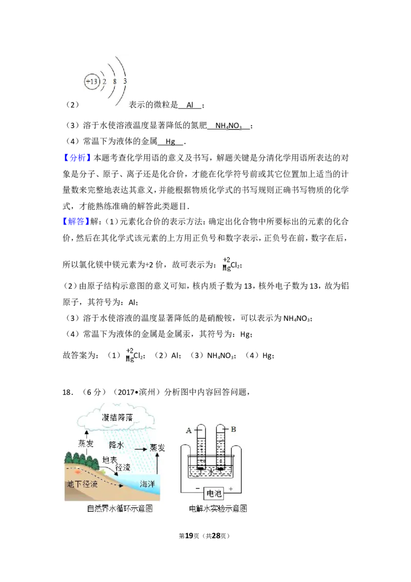 2017年滨州市中考化学试卷及解析_中考真题_5.化学中考真题2015-2024年_地区卷_山东省_山东滨州化学09-22