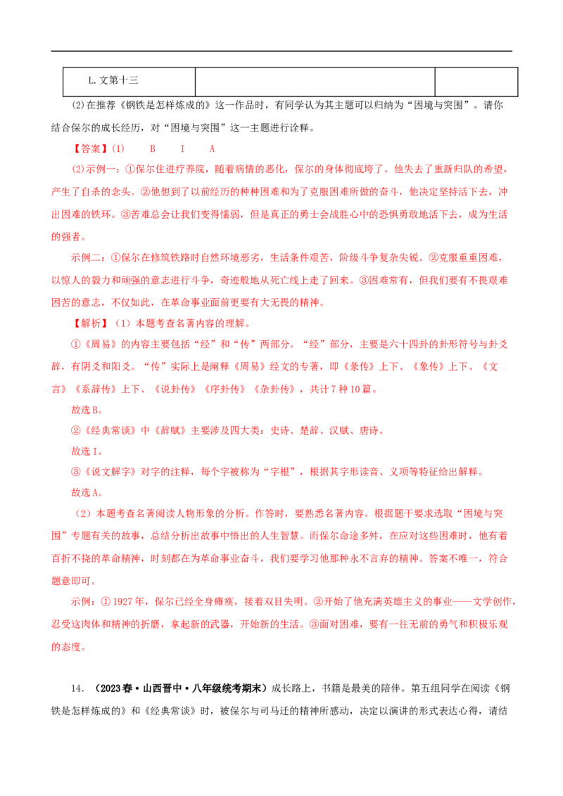 专题07《经典常谈》真题精练（综合题）（解析版）_120中考语文全套复习_中考语文复习总复习_专项复习资料_完2024年中考语文名著阅读知识知识梳理+真题练习_答案解析版