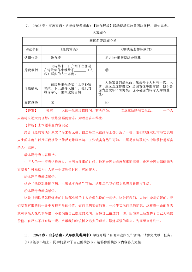 专题07《经典常谈》真题精练（综合题）（解析版）_120中考语文全套复习_中考语文复习总复习_专项复习资料_完2024年中考语文名著阅读知识知识梳理+真题练习_答案解析版