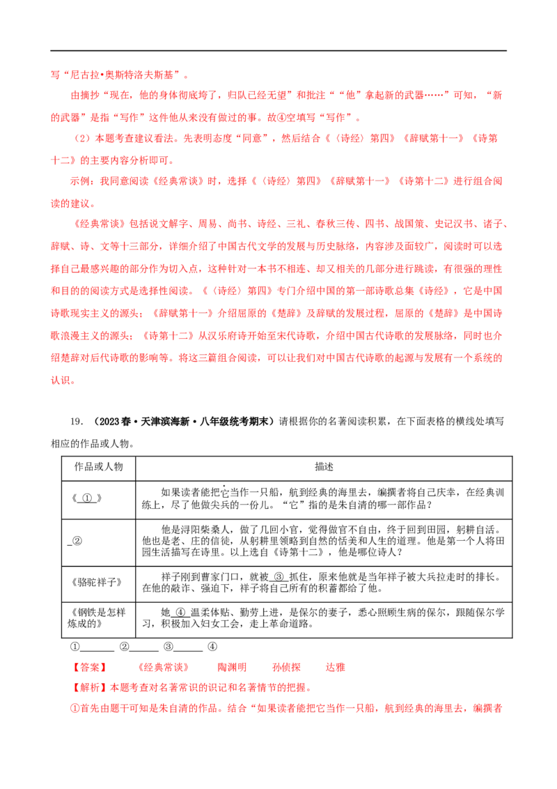 专题07《经典常谈》真题精练（综合题）（解析版）_120中考语文全套复习_中考语文复习总复习_专项复习资料_完2024年中考语文名著阅读知识知识梳理+真题练习_答案解析版