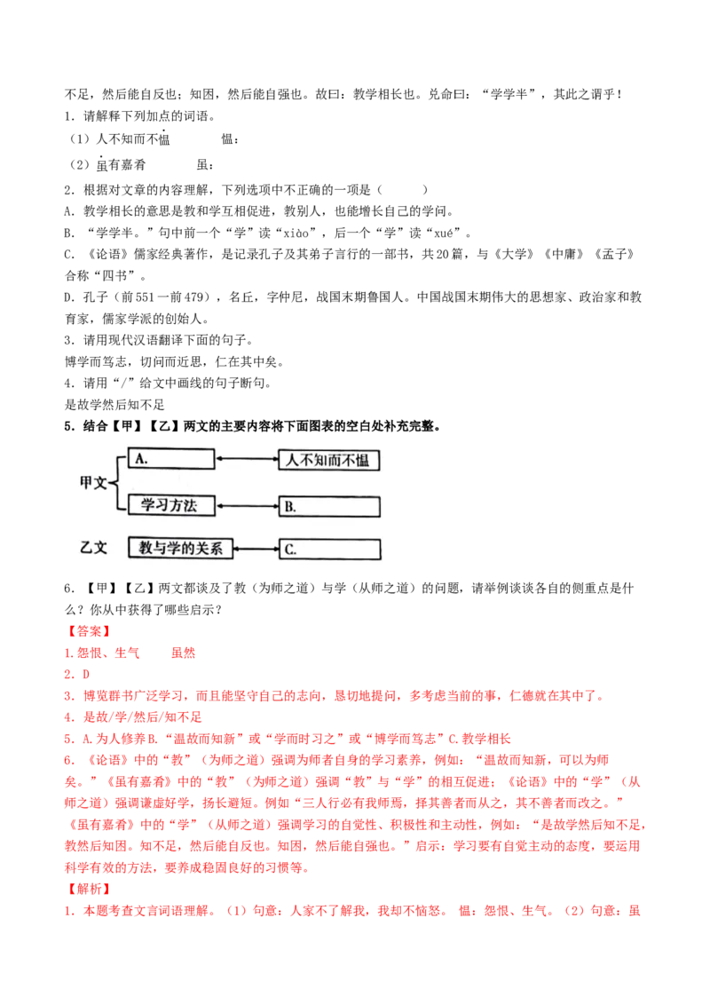 考点11文言文阅读（重难讲义）（解析版）_120中考语文全套复习_中考语文复习总复习_一轮复习资料_完2024年中考语文一轮复习讲义练习（全国通用）_第二部分：帮阅读