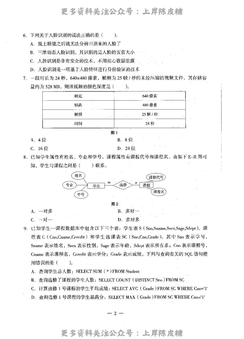 信息技术学科知识与教学能力（高级中学）标准预测试卷_4-教培资料-26年最新资料-同步更新_初中高中教资_03科三专项（进去保存报考的学科即可）_08初高中科三标准模拟卷