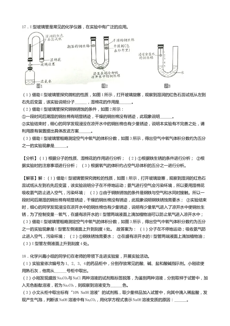 2019年江苏淮安化学试卷+答案+解析（word整理版）_中考真题_5.化学中考真题2015-2024年_地区卷_江苏省_江苏淮安化学