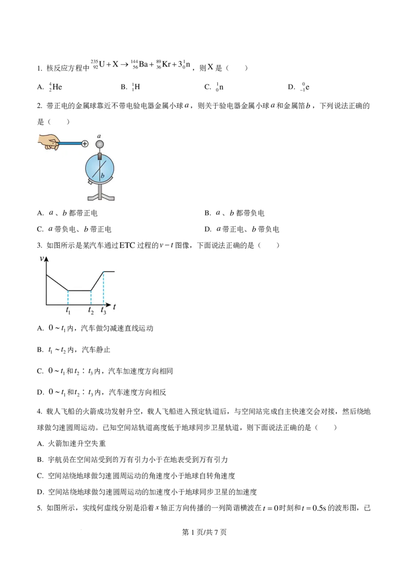 2025年高考海南卷物理部分真题（1-6,14-18题)_1.高考2025全国各省真题+答案_00.2025各省市高考真题及答案（按省份分类）_31、海南省（全科，持续更新）_物理