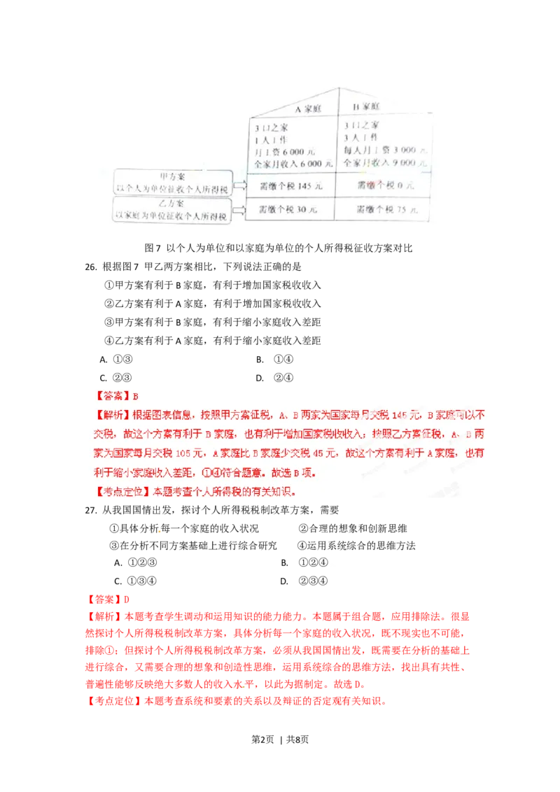 2012年高考政治试卷（重庆）（解析卷）_1.高考2025全国各省真题+答案_01.2008-2024全国高考真题（按省份分类）_23.重庆_2012-2020（重庆）政治高考真题