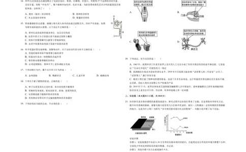2019年山东省济宁市中考生物试题（Word版，含解析）_中考真题_8.生物中考真题2015-2024年_2019年全国中考生物92份
