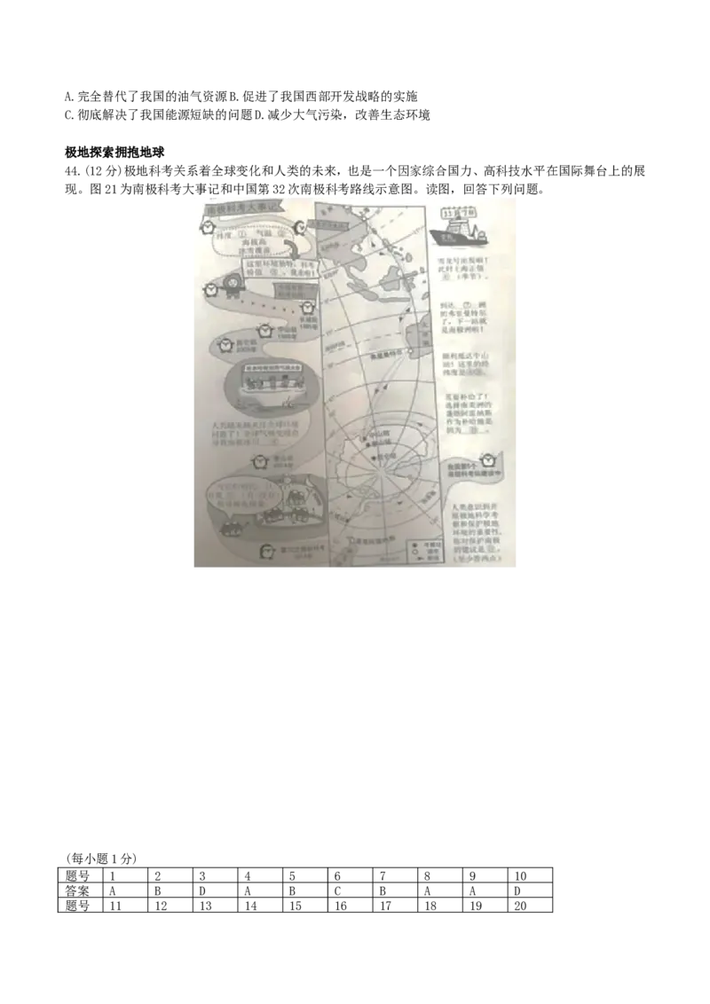 2019年北京市中考地理真题及答案_中考真题_9.地理中考真题2015-2024年_地区卷_北京地理19-22