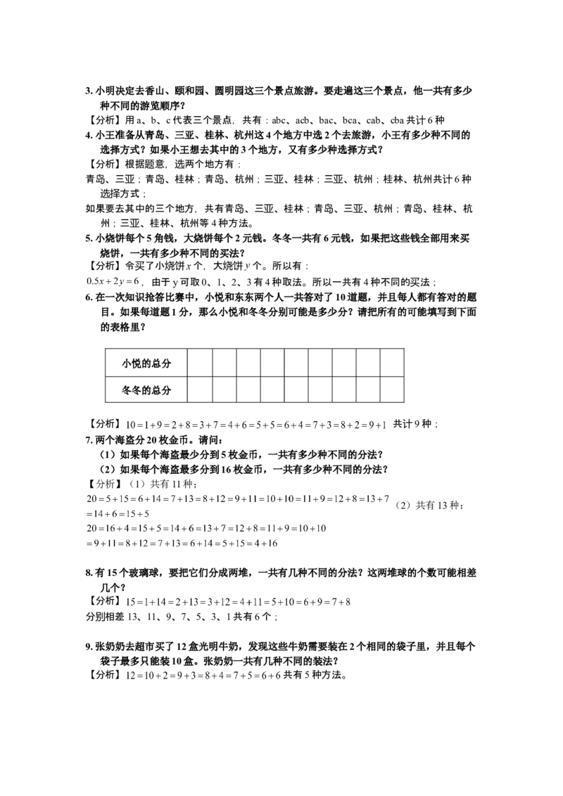 数学三年级第04讲枚举法一（教师版+学生版，含详细解析）全国通用_小学数学思维训练电子版举一反三奥数逻辑拓展专项图解强化_三年级